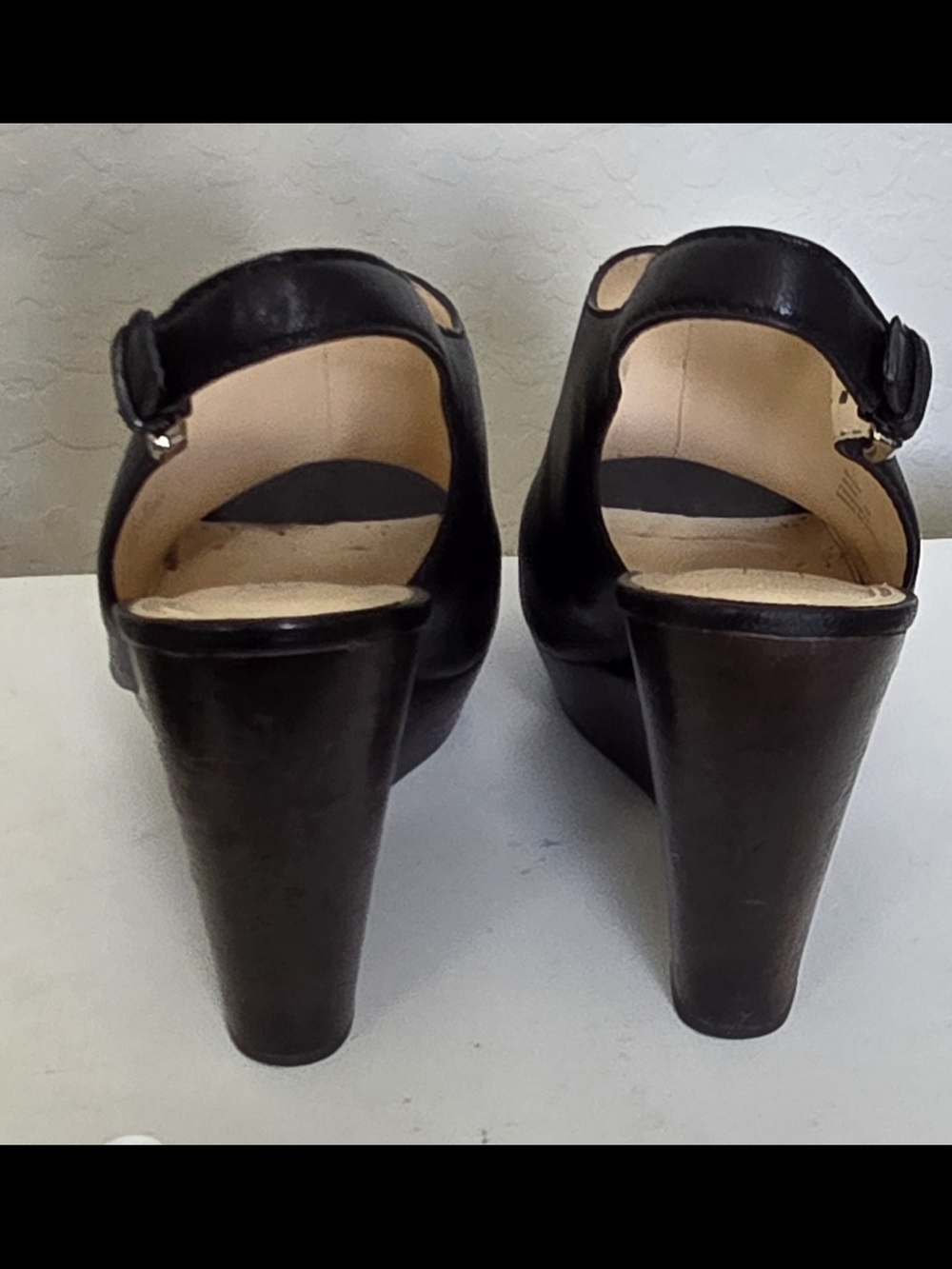 COACH Jade Slingback Wedge Heels Size 9B - Picture 3 of 8